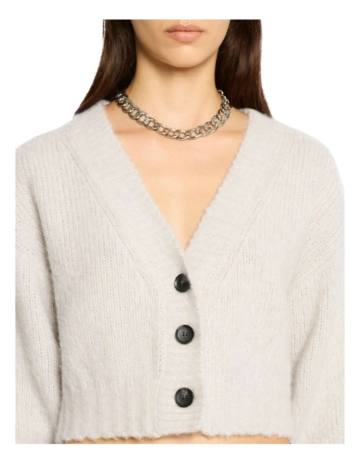 Estilo Cashmere Blend Cardigan in Mist Grey