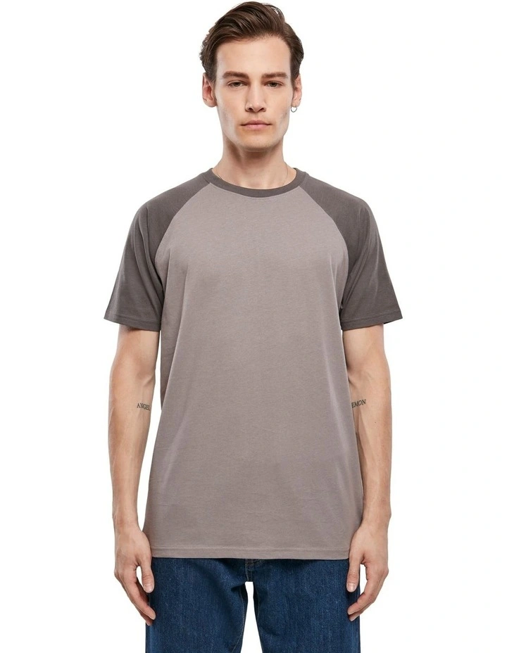 Raglan Contrast Tee in Asphalt / Dark Shadow