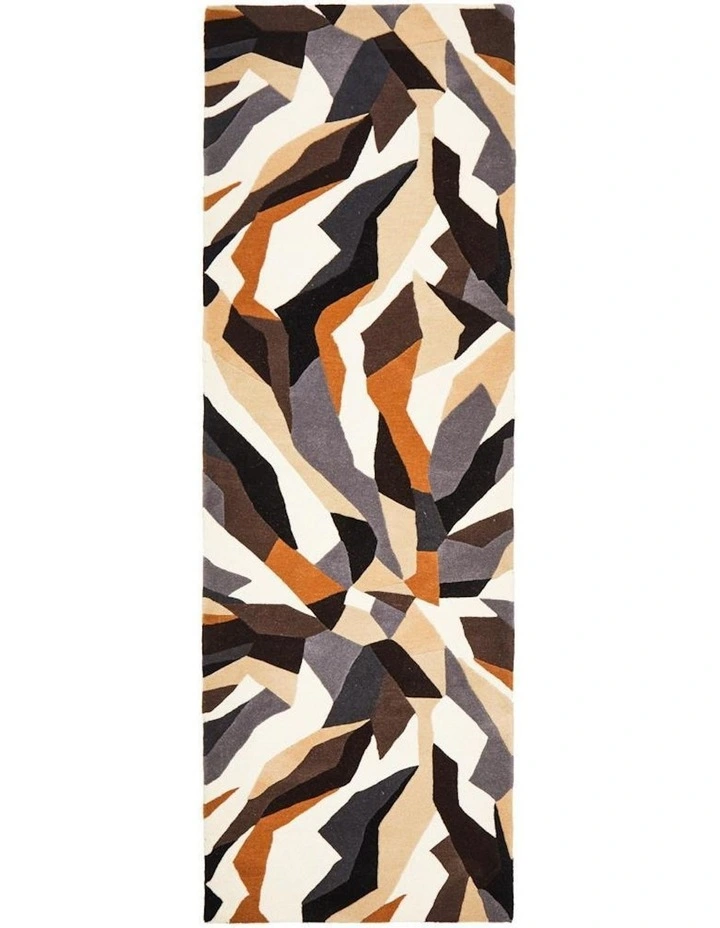Matrix Pure Wool Fossil Runner Rug in Multi
