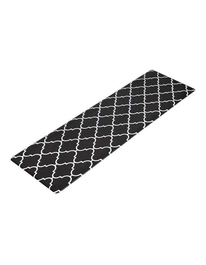 PVC Floor Gina Kitchen Mat 45x150cm in Black/White