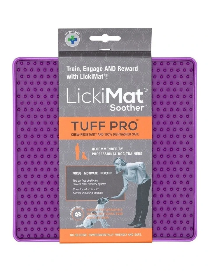 Soother PRO Tuff Slow Food Licking Mat for Dogs in Purple