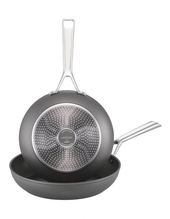 Per Bellezza Open French Skillet Twin Pack 24/28cm in Grey