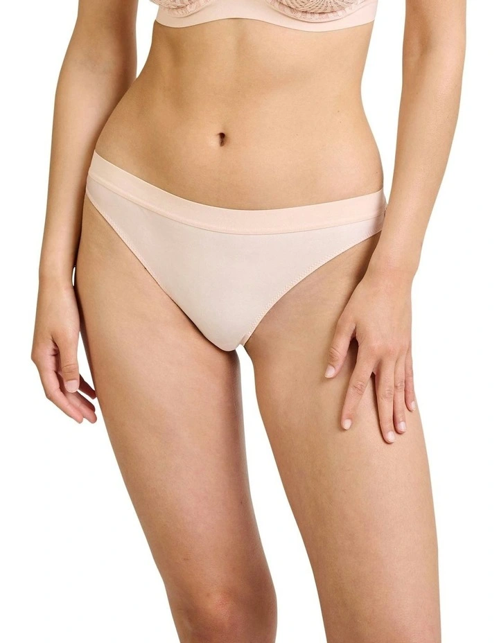 Aurore High Cut Hipster Tanga Brief with Lace in Pink Blush