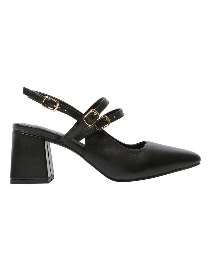Nexus Heeled Shoes in Black Leather