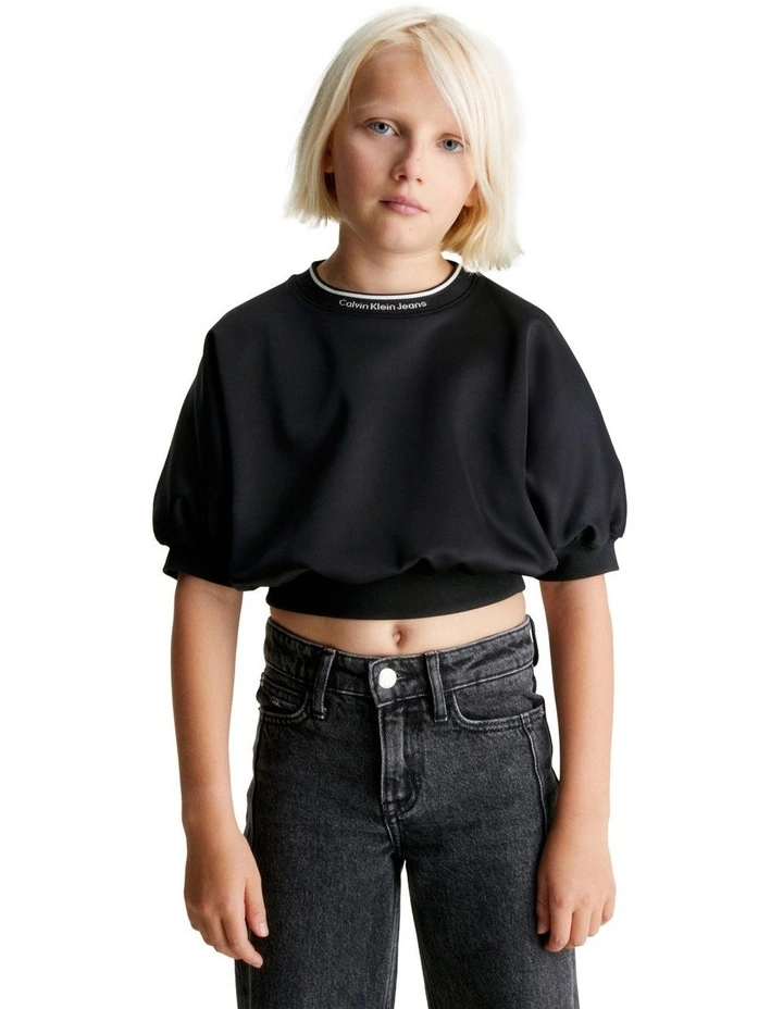 Logo Tape Volume Top in Black
