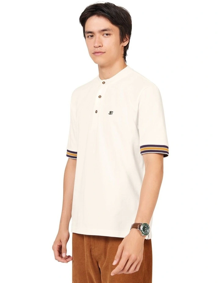 Henley Polo Shirt in White