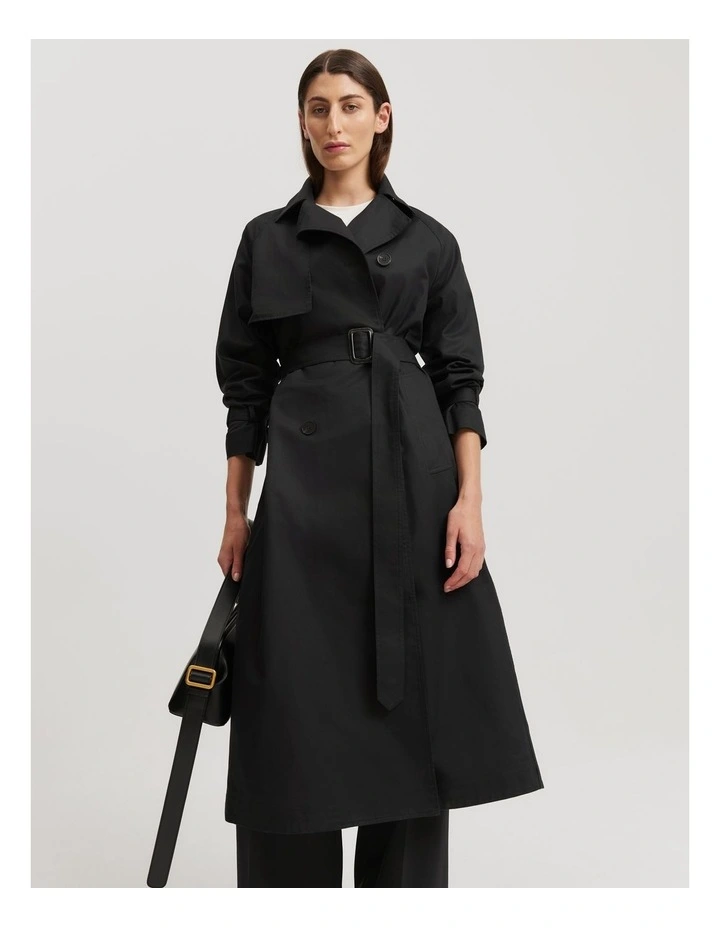 Relaxed Trench Coat in Black