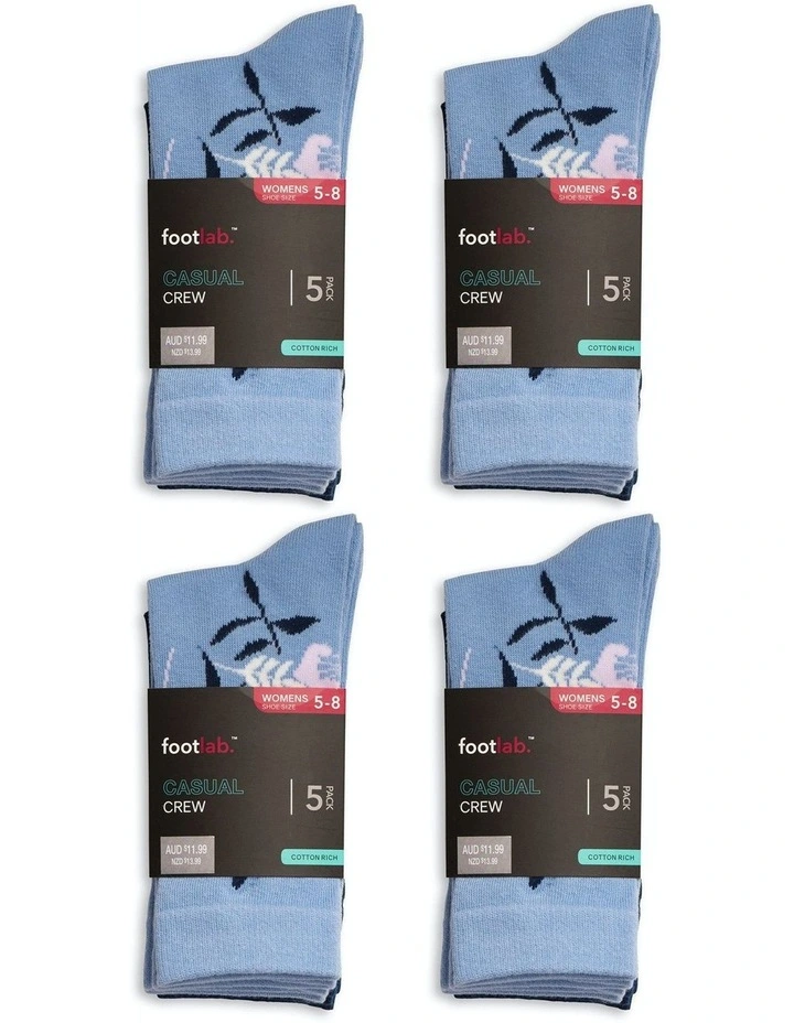 Casual Crew Socks 20 Pack in Two Tone