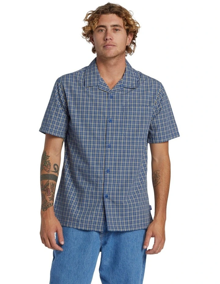 Saturn Casual Short Sleeve Shirt in Monaco Blue