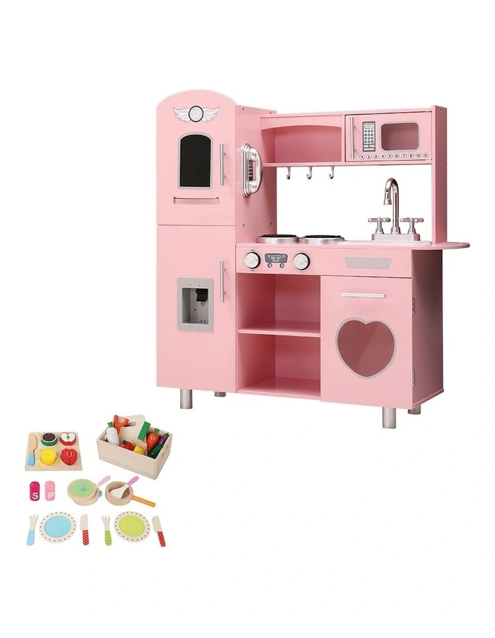Wooden Kitchen Play Set in Pink