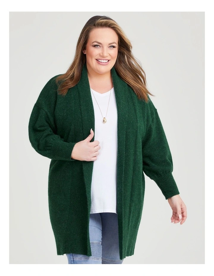 Lofty Balloon Sleeve Cardigan in Lush Meadow