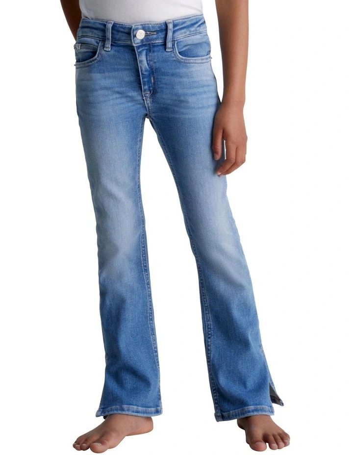 Flare MR Split Jeans in Visual Mid Blue