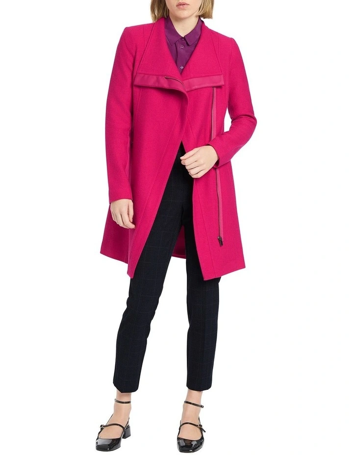 Josie Felted Wool Coat in Currant
