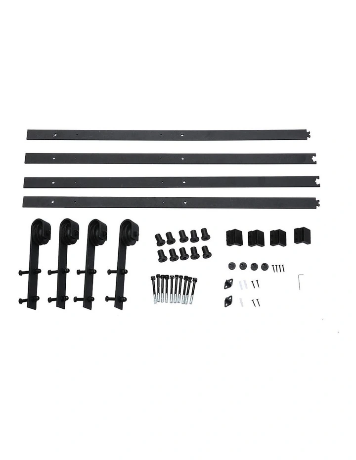 1.5M Door Hardware Track Roller Kit in Black