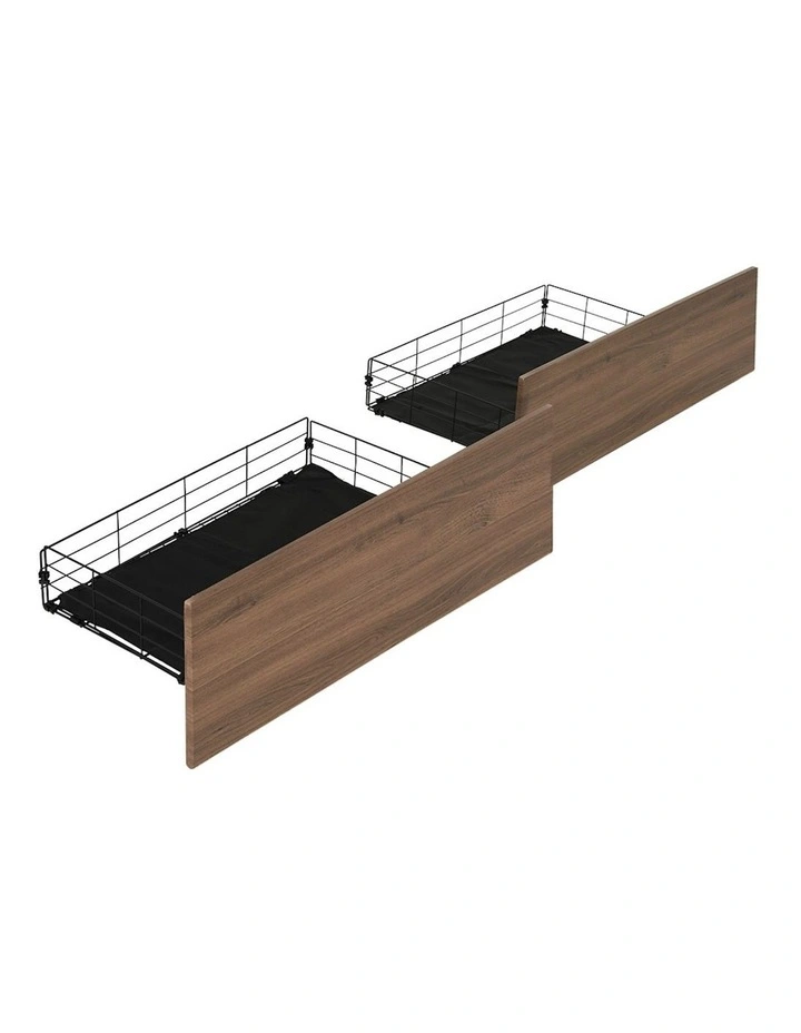 Trundle Drawers Bed Frame 2x in Black