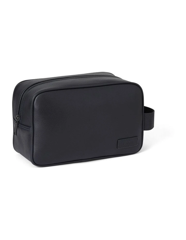 Hudson Leather Washbag in Navy