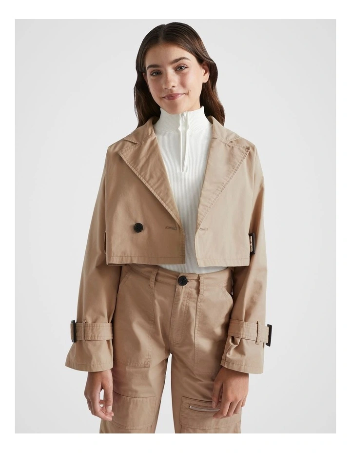 Crop Trench in Ecru