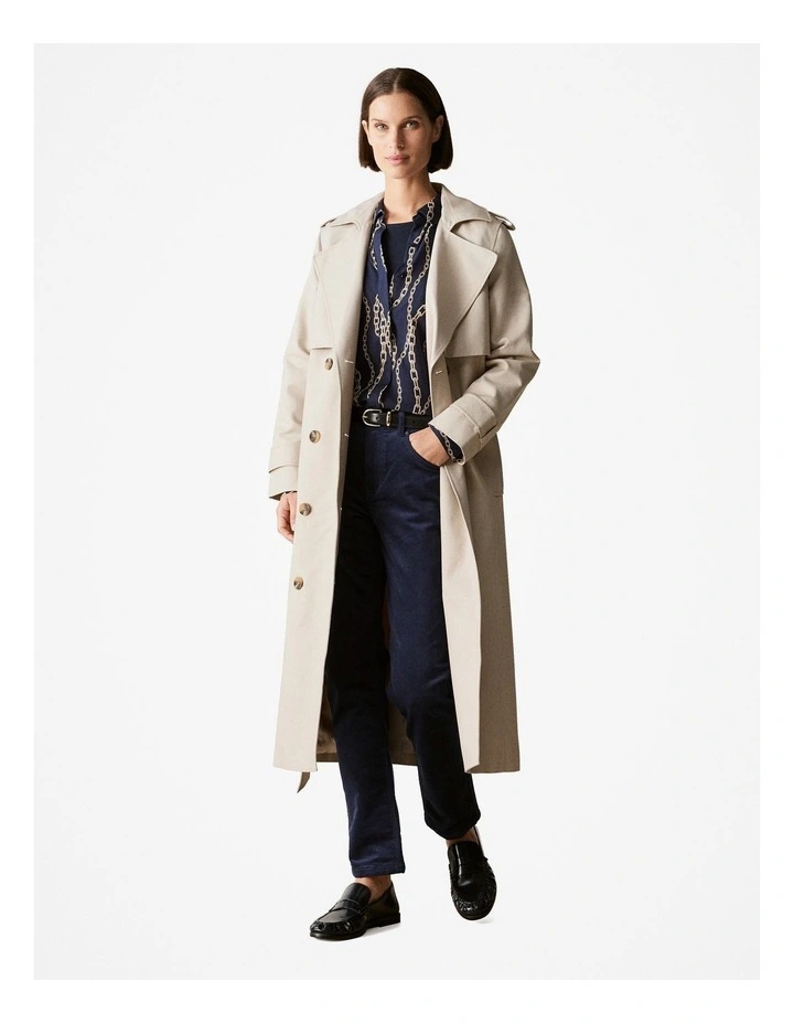 Modal Chain Print Concealed Placket Shirt in Night Sky