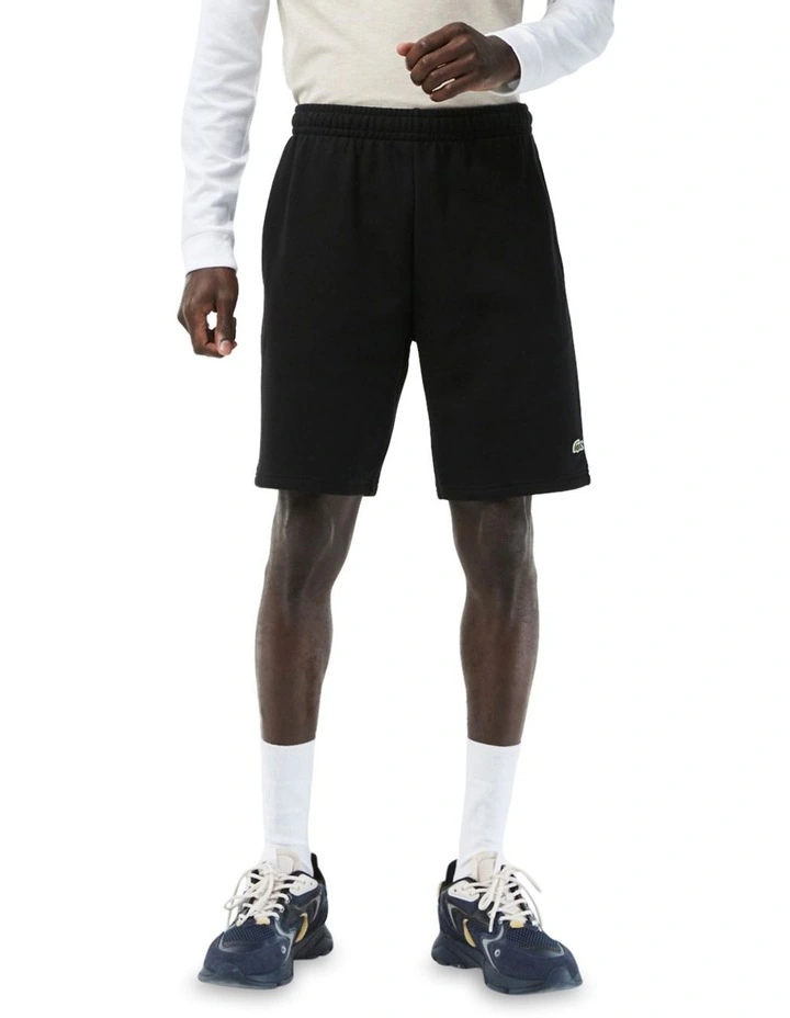 Non-Brushed Fleece Shorts in Black