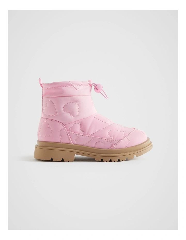 Nylon Heart Snow Boot in Candy Pink