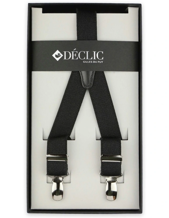 Plain Clip Braces 2.5cm in Black