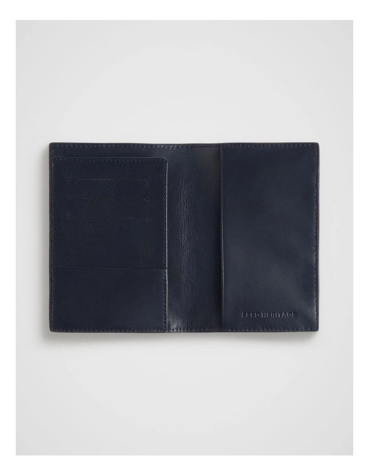 Leather Woven Passport Cover in Midnight Sky