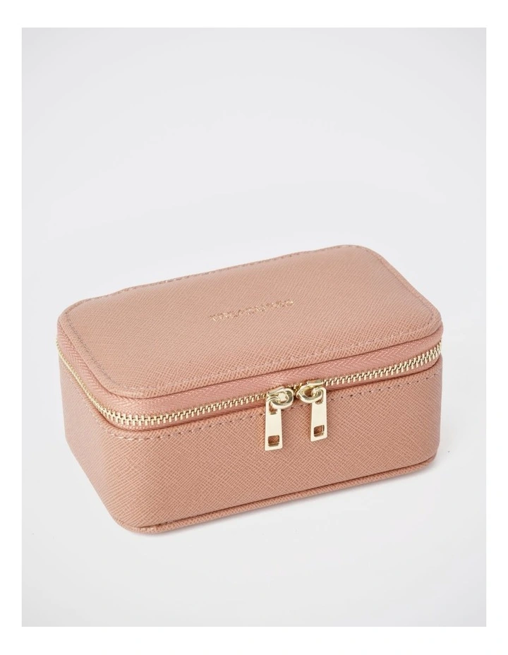 Small Zip Around Jewellery Box in Apricot