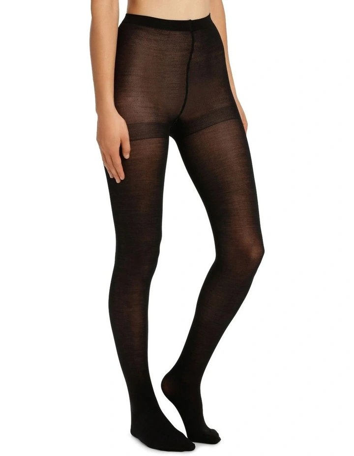 Plain Superfine Wool Tight in Black