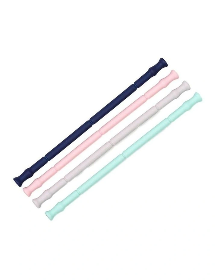 Collapsible Straws 4 Pack in Assorted Colours