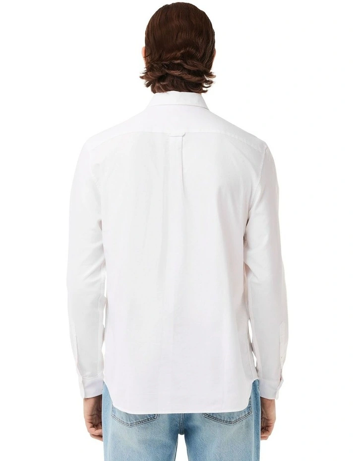 Essentails Long Sleeve Oxford Shirt in White