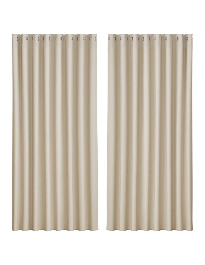2X Blockout Curtain Eyelet in Beige