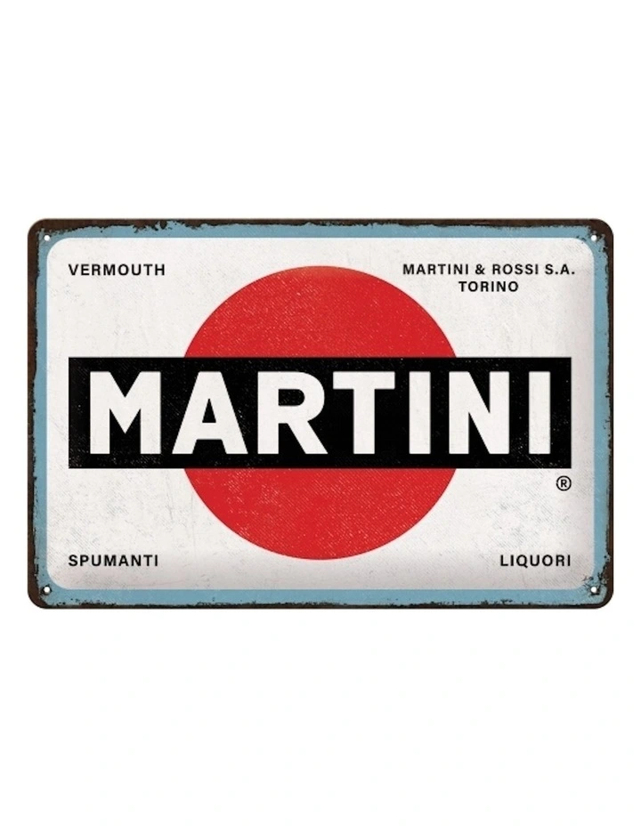 Metal Sign Martini Logo Medium 20x30cm in Multi