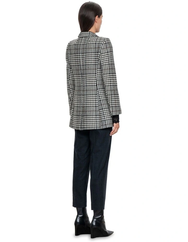 Glen Plaid Coat in Black/White