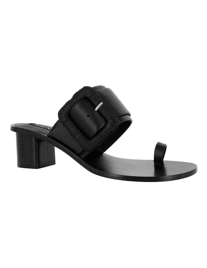 Lorena I Heeled Mules in Black