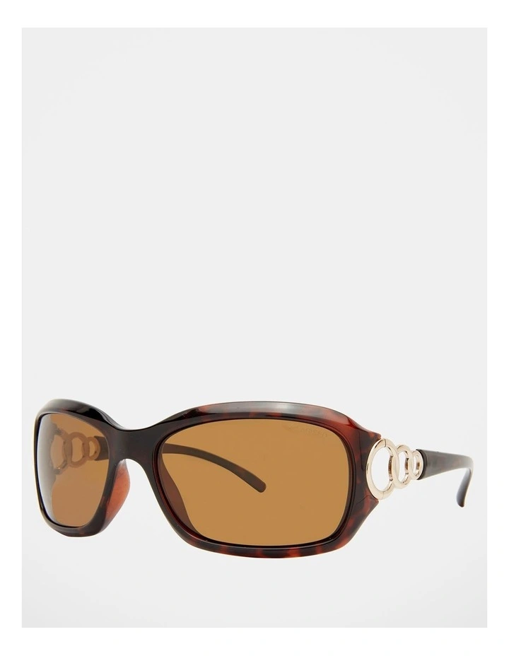 Anna Polarised Rectangle 383978 Sunglasses in Brown