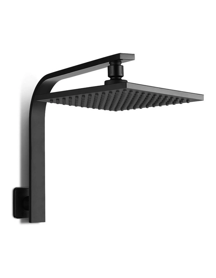 8 Inch Wall Arm Square High Pressure Rain Shower Head in Black