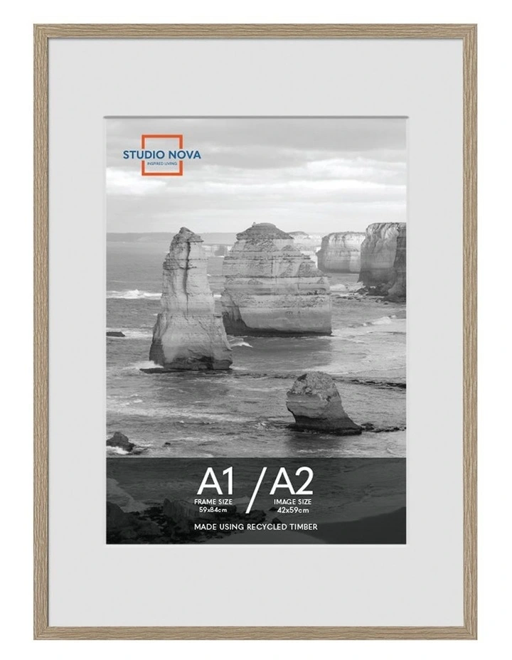 Premium Picture Poster Frame A1 to A2 in Natural Oak