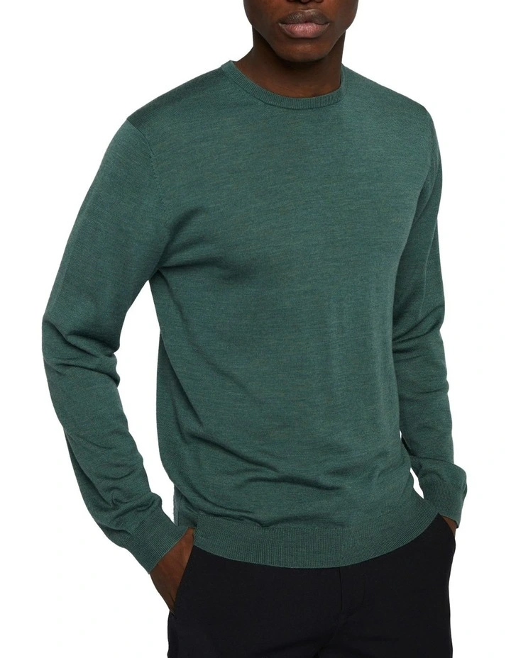 Merino Knit in Duck Green Melange