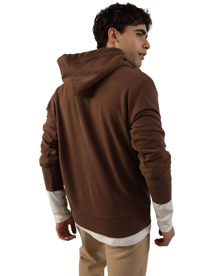 Super Soft Graphic Hoodie in Brown