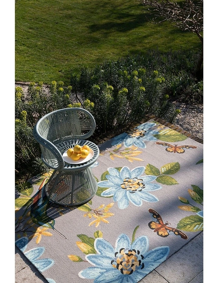 Spring Lotus Outdoor Rug 438504 in Grey