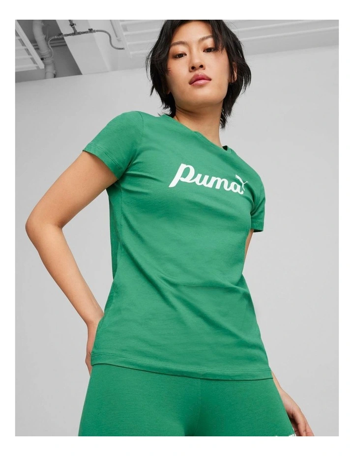 Script Tee in Green