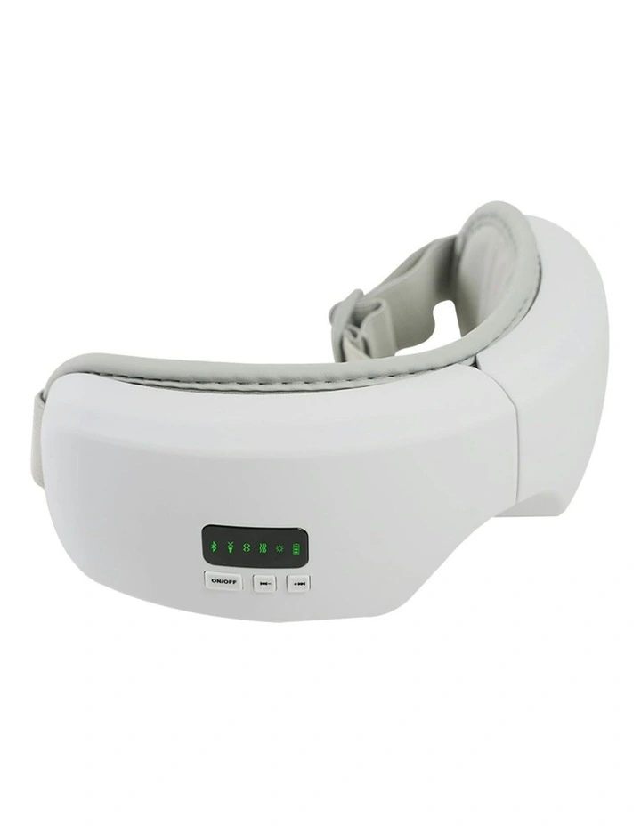 Rechargeable Eye Massager with Heat Pads Wireless Bluetooth in White