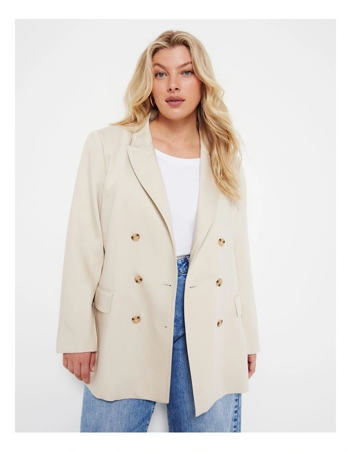 The Soft Twill Blazer in Ecru