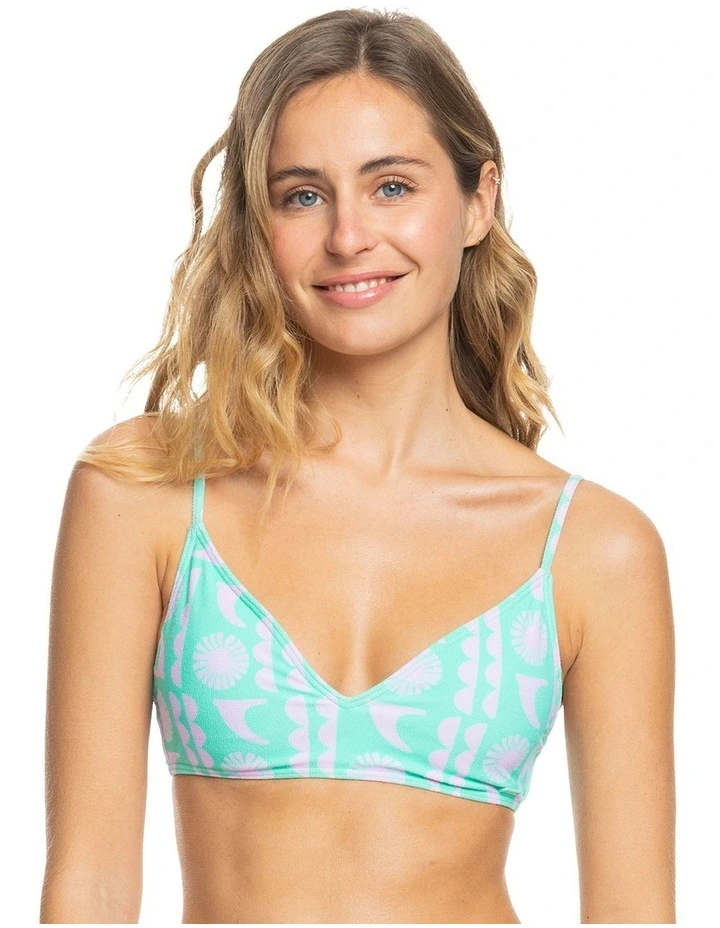 Surf Saavy Bralette Bikini Top in Aruba Blue Small