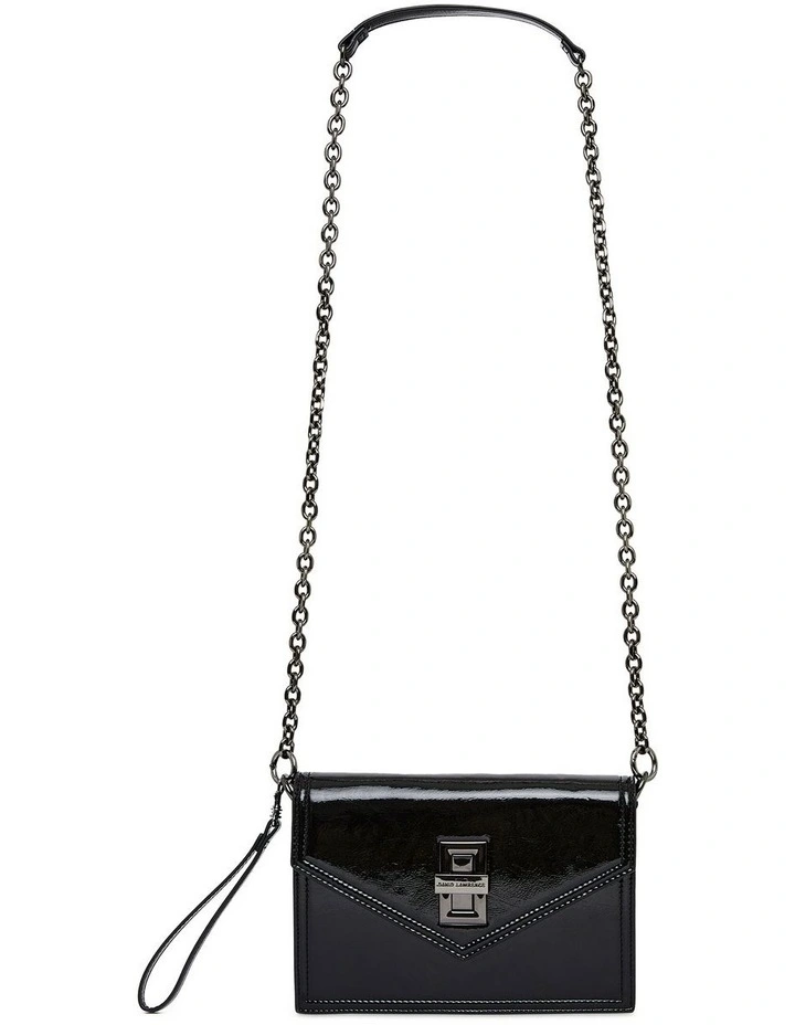 Cher Patent Crossbody Bag in Black