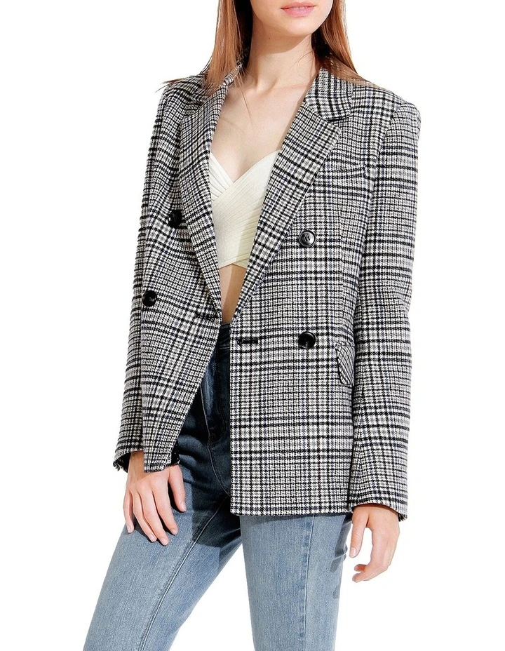 Piccadilly Plaid Blazer in Grey