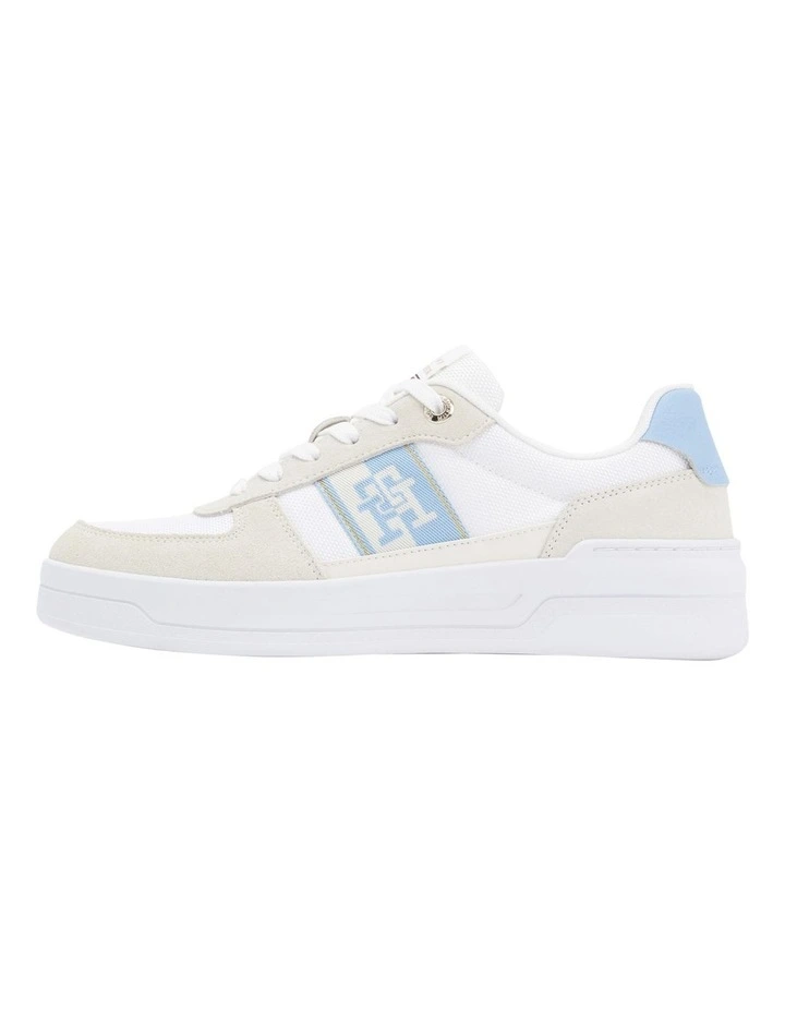 Basket Sneaker with Webbing in Blue/White