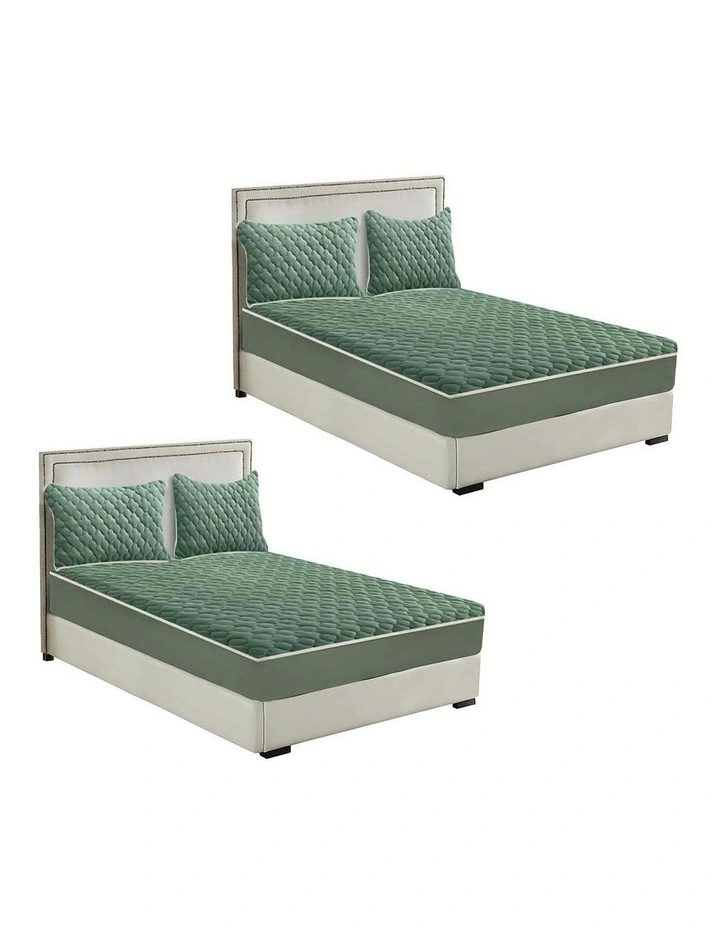 Mattress Fleece Clover Bed Protector 183cm in Green