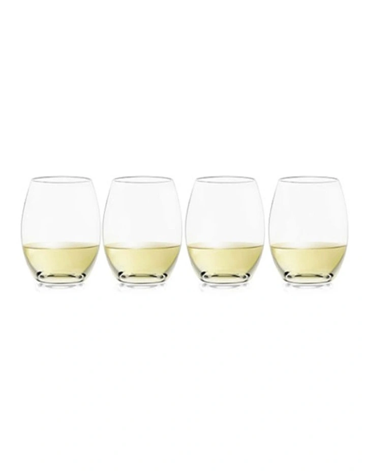 Stemless Wine Glass Set of 4 in Clear