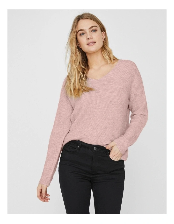 Crewlefile Long Sleeve Knit Top in Sepia Rose